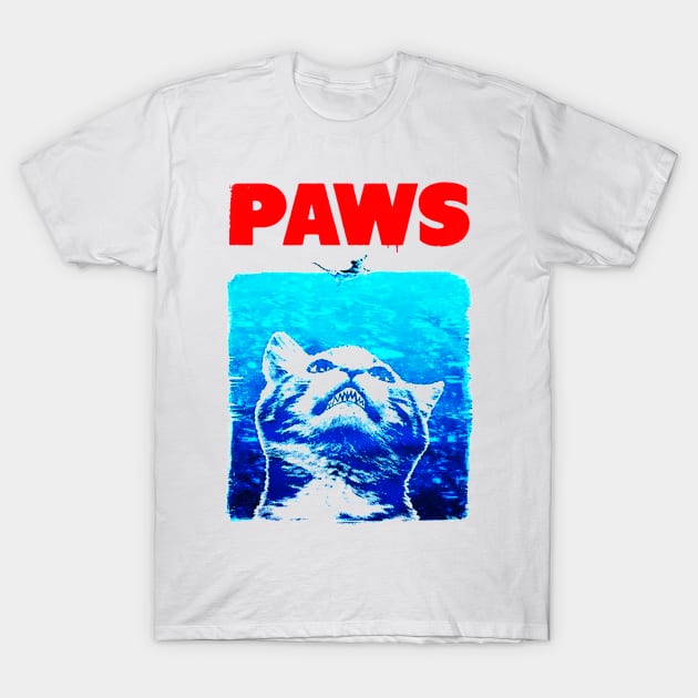 Paws Jaws Cat T-Shirt by juliareisinger